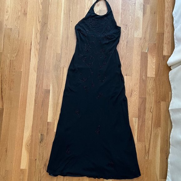 Laundry Mesh Beaded Halter Gown, Size M - Picture 2 of 11